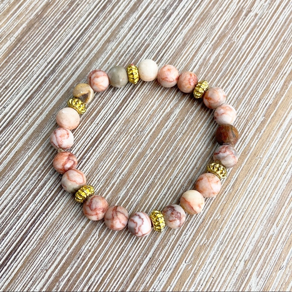 Redline marble bead bracelet